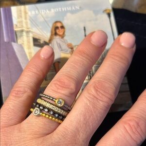 New Freida Rothman Gold and Silver Stacked Rings Size 6